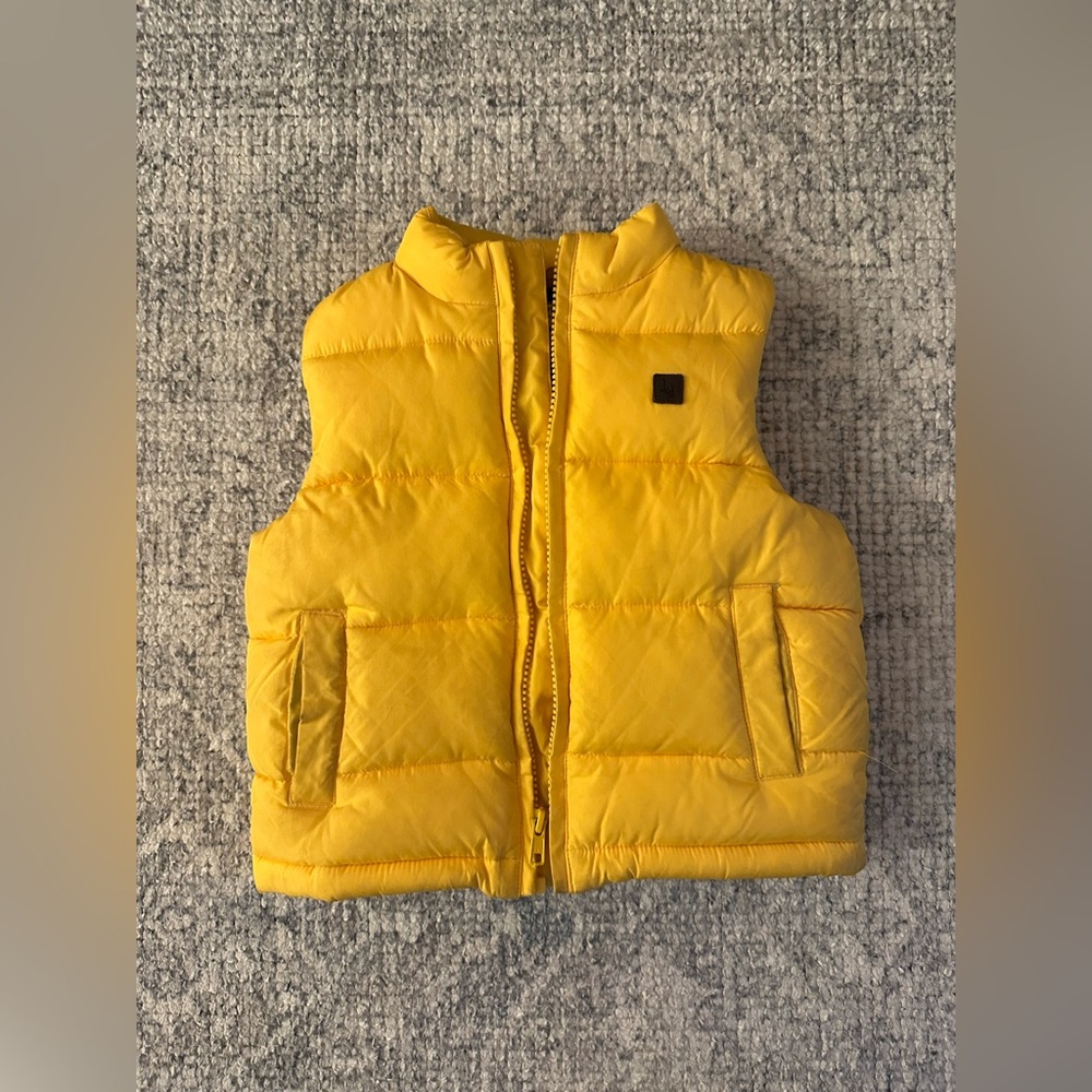Janie and Jack yellow puffer vest, size 2T